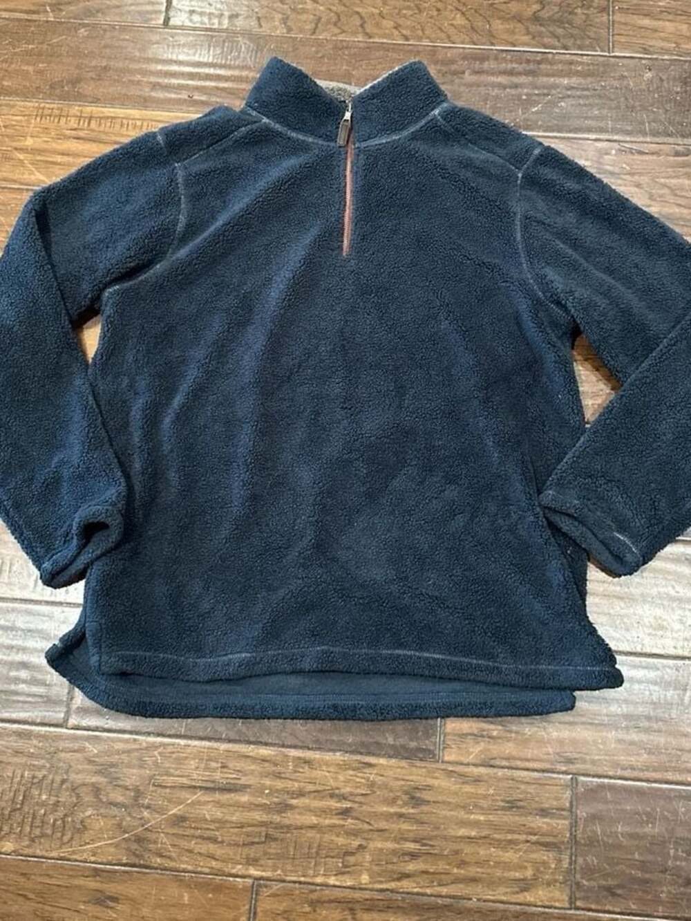Trinity American Tradition Navy‎ Blue Fuzzy Fleece 1/4 Zip Pullover Size L
